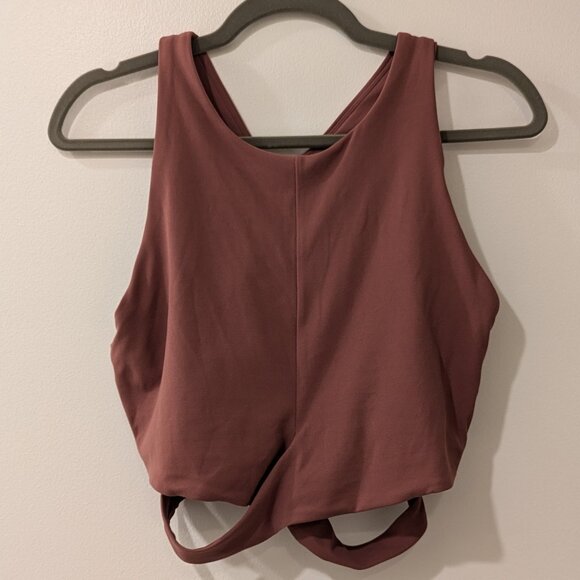 Athleta Conscious Crop Cut Out L D-DD Large Tawny Rose Pink EUC - Picture 1 of 4